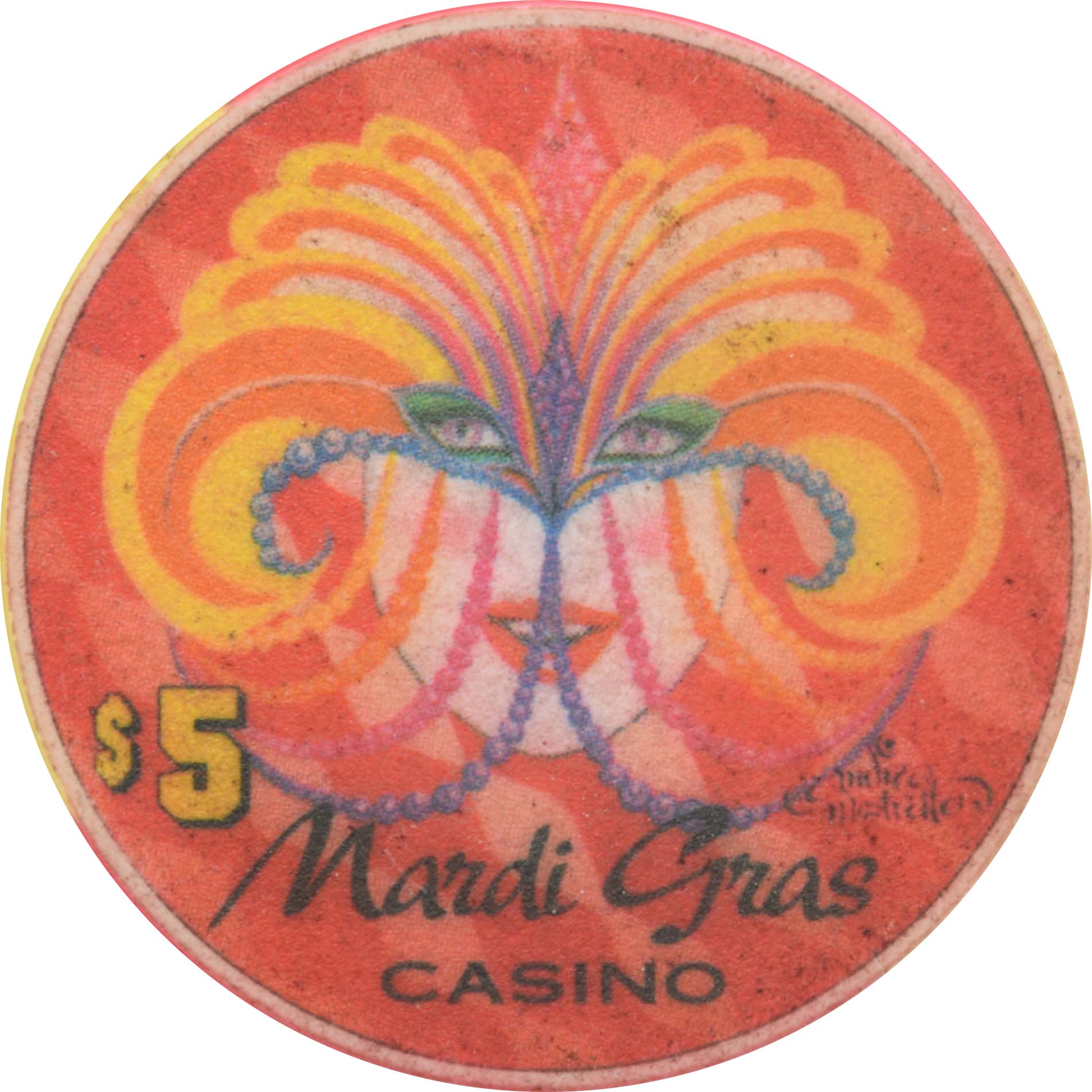 Mardi Gras Casino Black Hawk Colorado $5 Grand Opening Chip