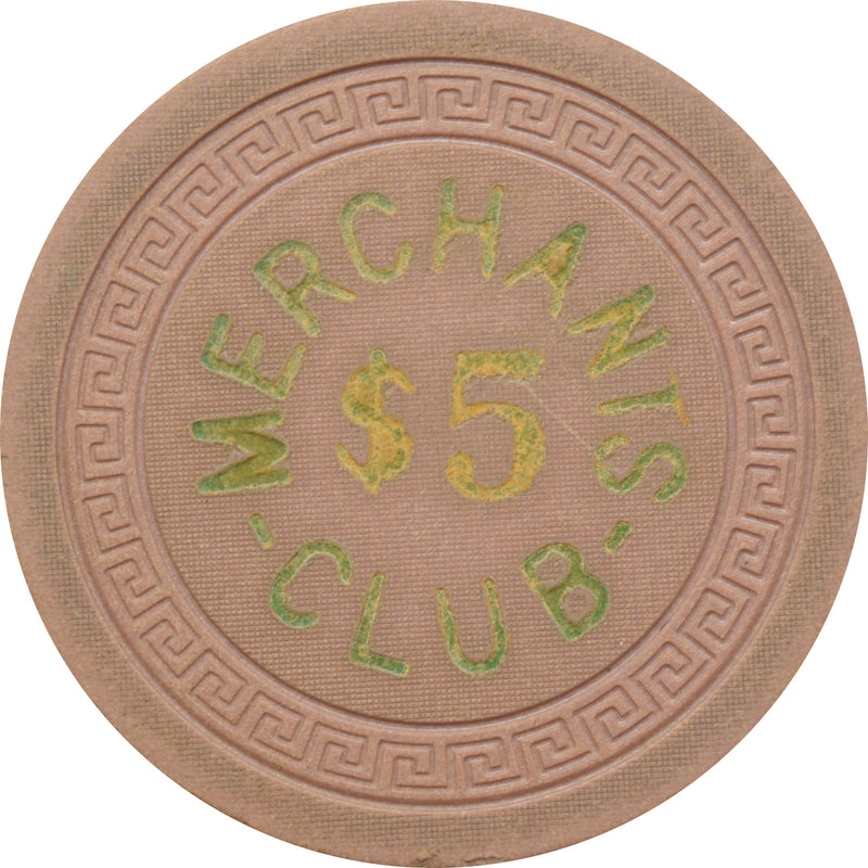 Merchants Club Illegal Casino Newport Kentucky $5 Chip