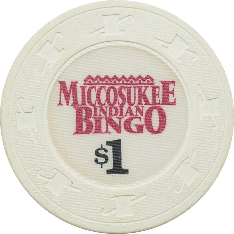 Miccosukee Indian Gaming Casino Miami FL $1 Chip