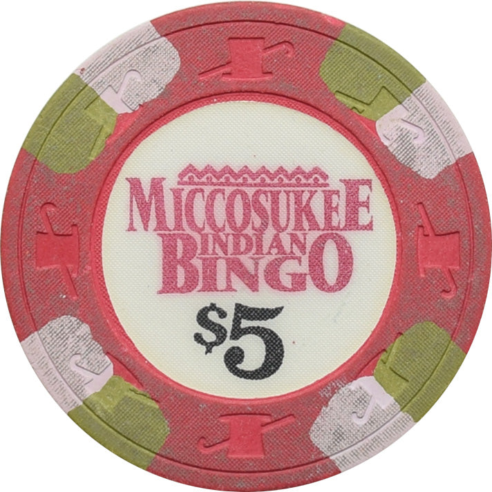 Miccosukee Indian Gaming Casino Miami FL $5 Chip