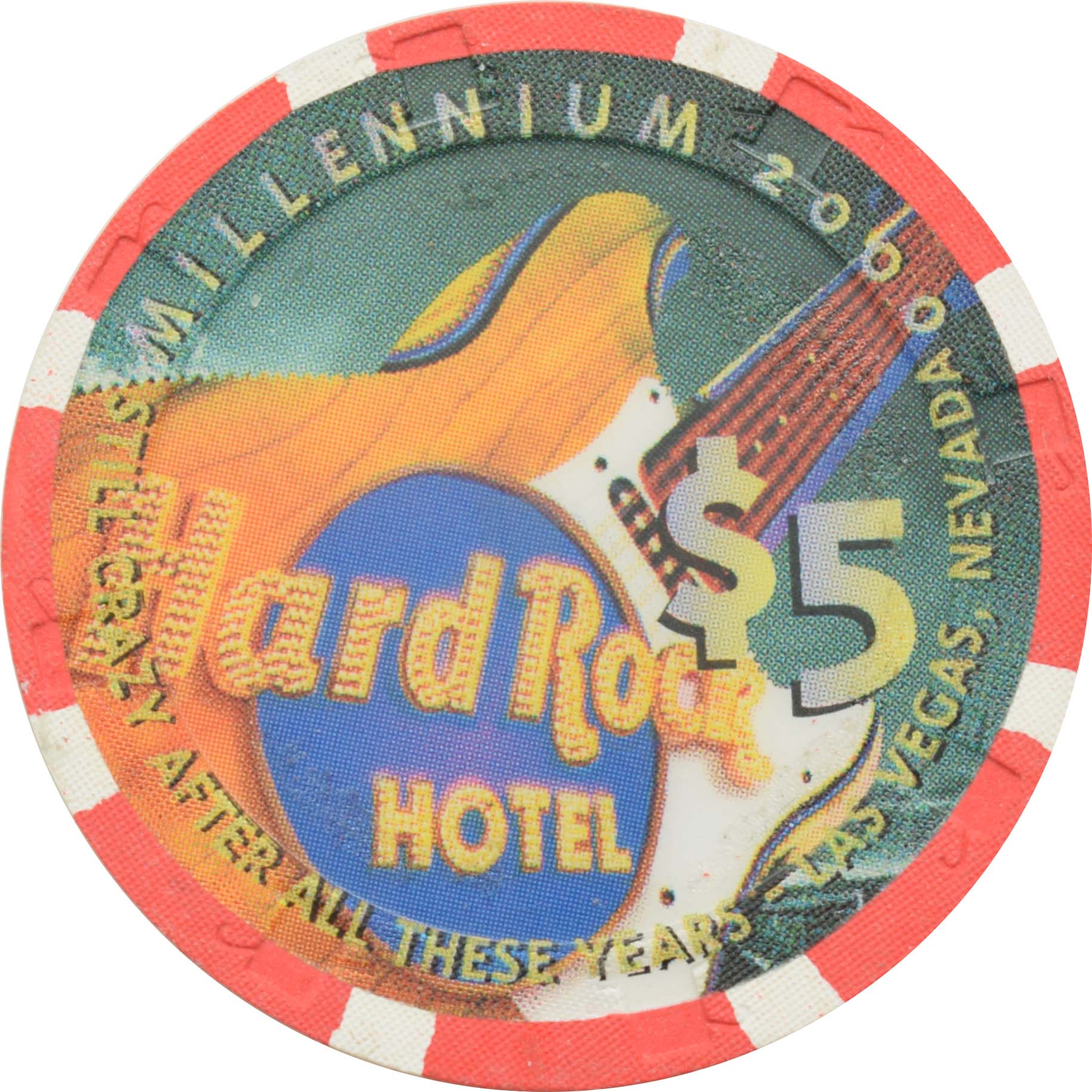 Hard Rock Casino Las Vegas Nevada $5 Millennium Chip 2000