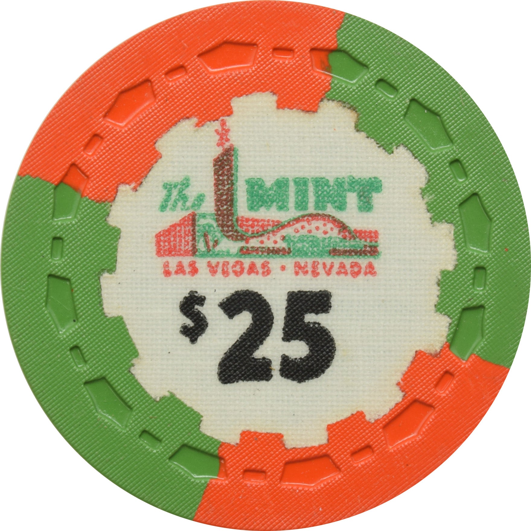 The Mint Casino Las Vegas Nevada $25 Black Denomination Chip 1964