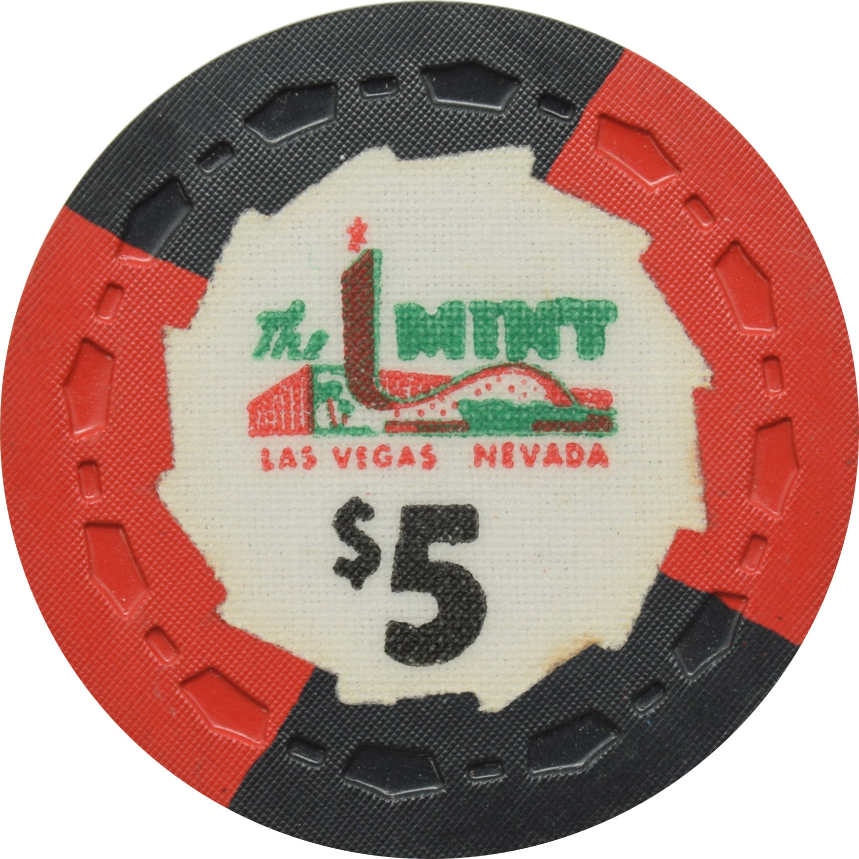 The Mint Casino Las Vegas Nevada $5 Black Denomination Chip 1964