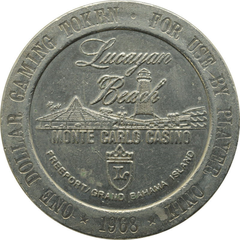 Lucayan Beach (Monte Carlo Casino) Lucaya Bahamas $1 Token 1968