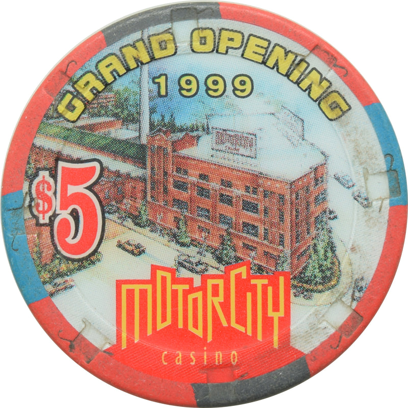 Motor City Casino Detroit MI $5 Grand Opening Chip 1999