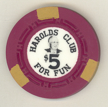 Harolds Club Reno $5 chip Pappy Smith #2 1959 - Spinettis Gaming - 2