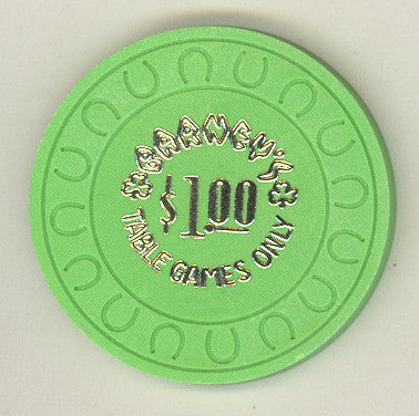 Barney's Casino $1 (green non-negotiable 1985) Chip - Spinettis Gaming - 1