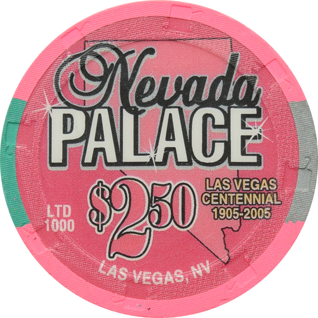 Nevada Palace Casino Las Vegas Nevada $2.50 Las Vegas Centennial Chip 2005