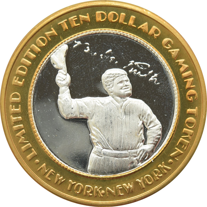 New York New York Casino Las Vegas "Babe Ruth" $10 Silver Strike .999 Fine Silver 2000