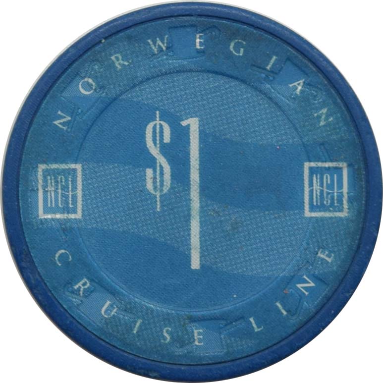 Norwegian Cruise Line (NCL) Casino $1 Oversized Inlay Chip