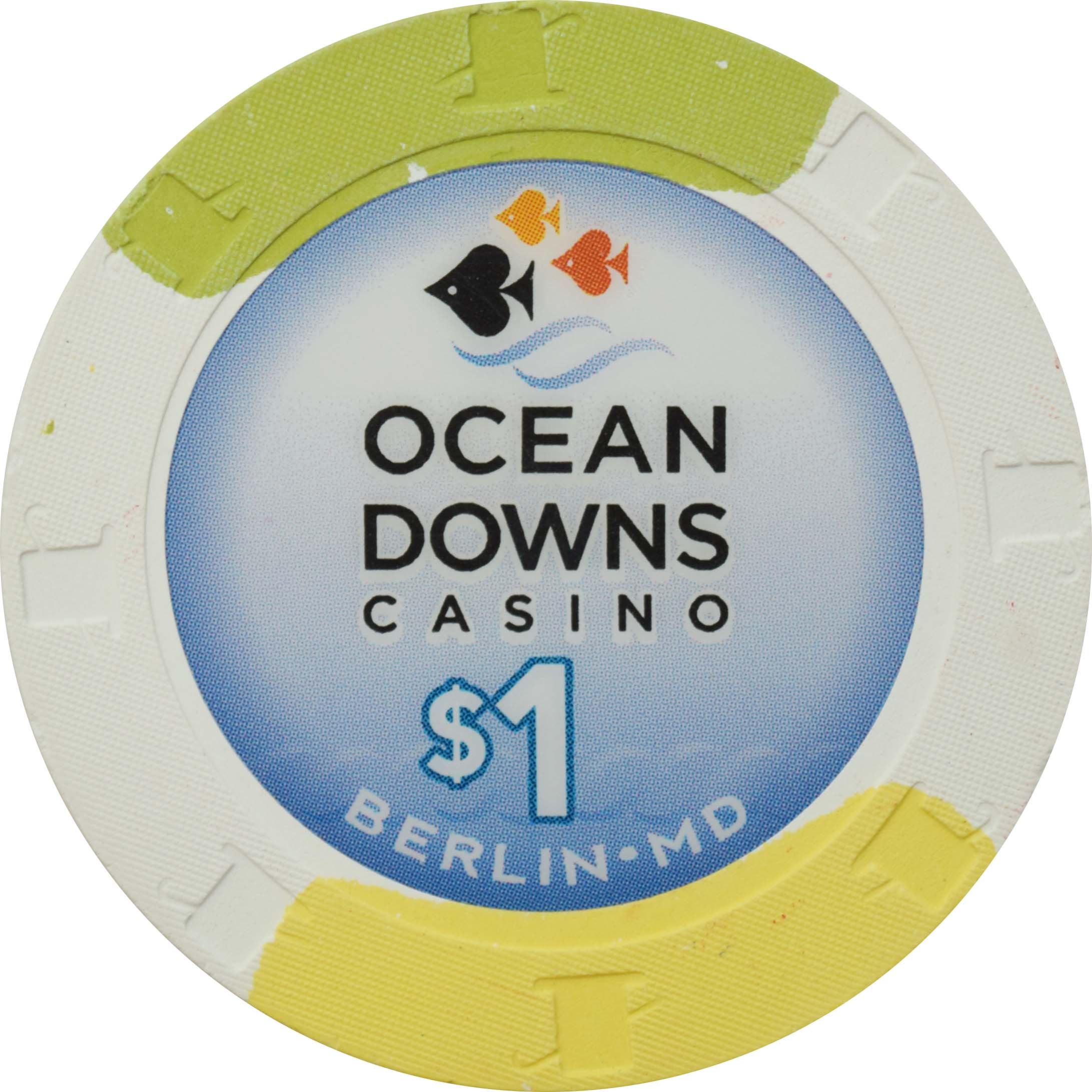 Ocean Downs Casino Berlin Maryland $1 Chip 2017