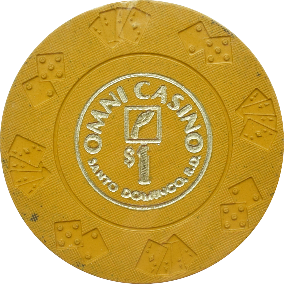 Omni (Sheraton) Casino Santo Domingo Dominican Republic $1 Mustard Chip