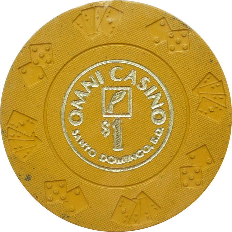 Omni (Sheraton) Casino Santo Domingo Dominican Republic $1 Mustard Chip