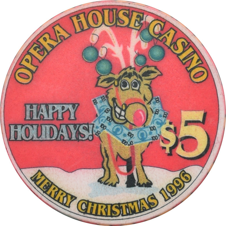 Opera House Casino N. Las Vegas Nevada $5 Christmas Chip 1996