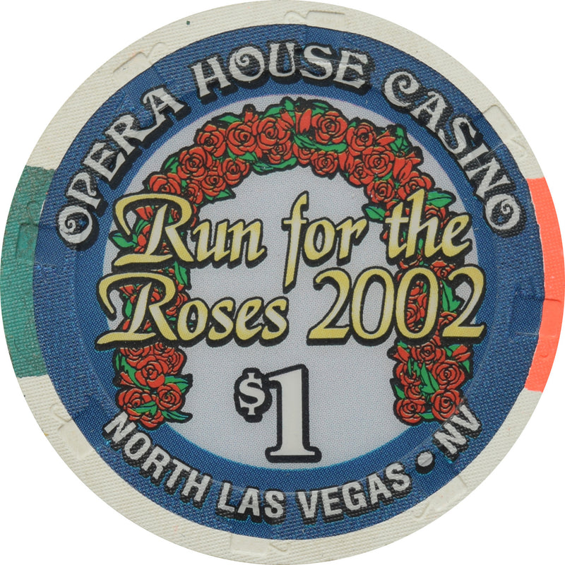 Opera House Casino N. Las Vegas Nevada $1 Chip Run for the Roses 2002