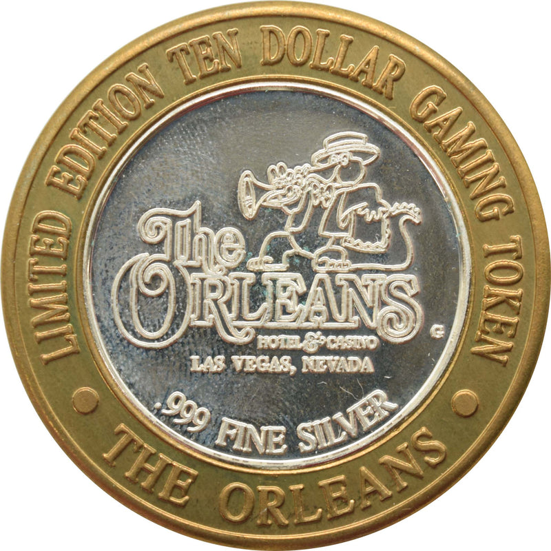 The Orleans Casino Las Vegas "Alligator with Fiddle" $10 Silver Strike .999 Fine Silver 1996