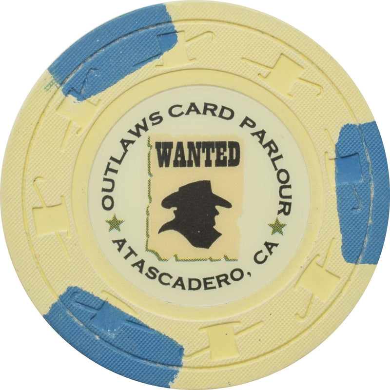 Outlaws Card Parlour Casino Atascadero California $1 Chip