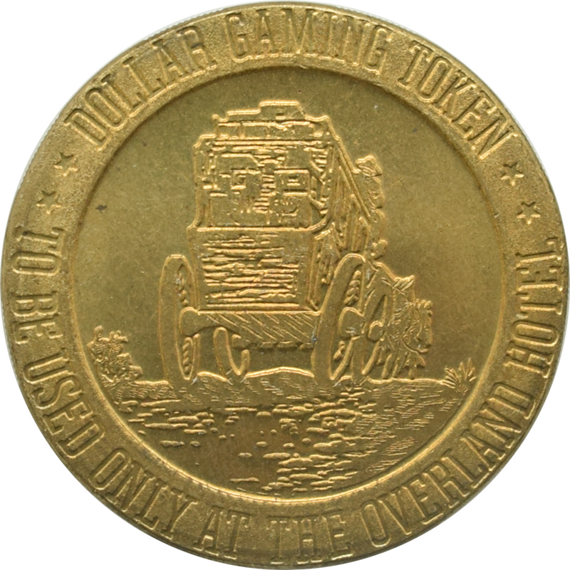 Overland Hotel Casino Reno Nevada $1 Brass Token 1966