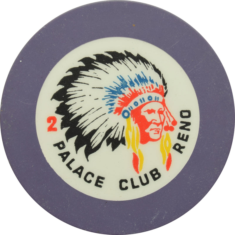 Palace Club Casino Reno Nevada Purple Roulette 2 Chip 1930s