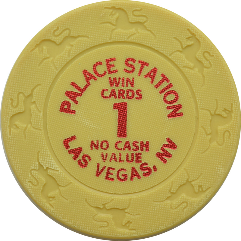 Palace Station Casino Las Vegas Nevada 1 Win Cards Chip 1990s