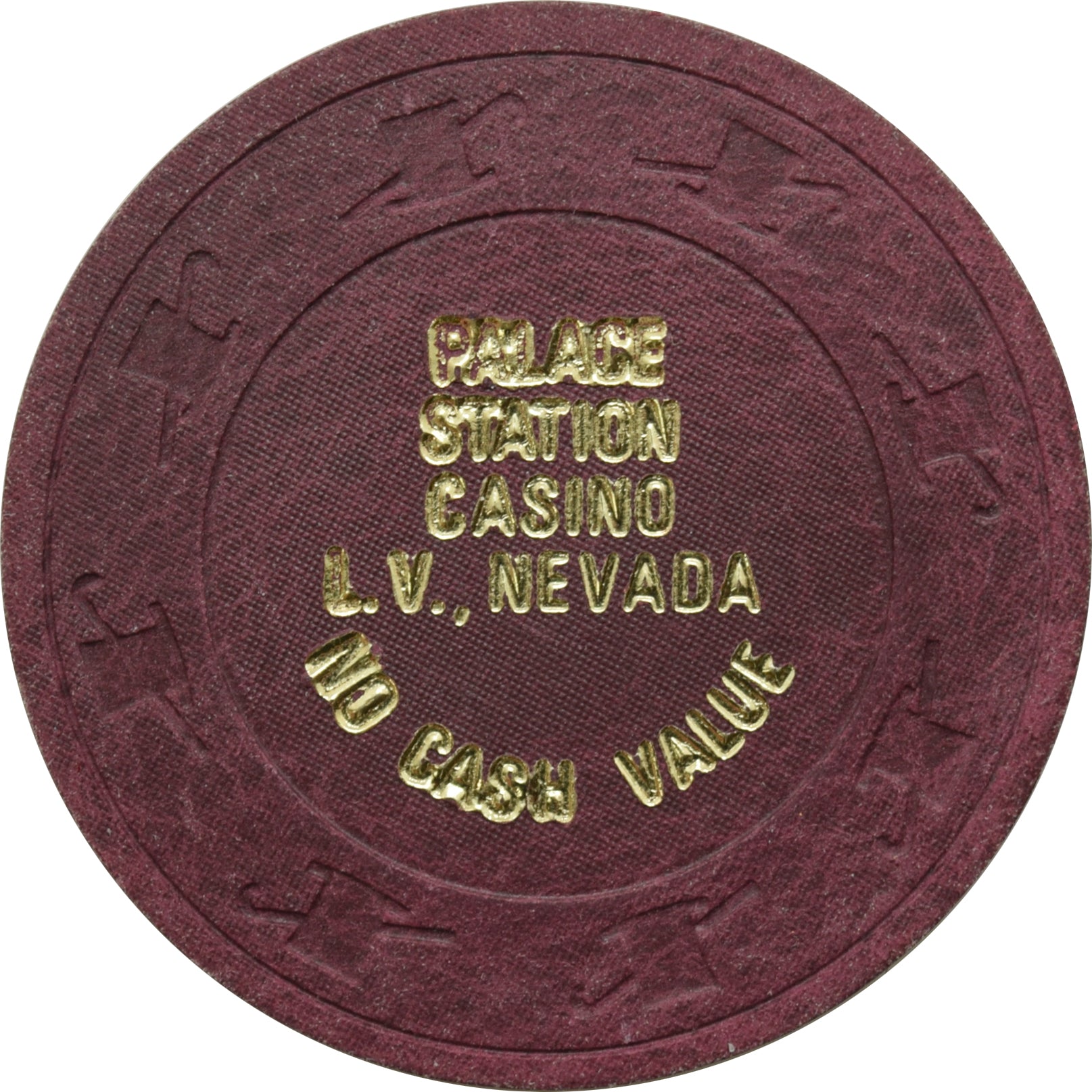 Palace Station Casino Las Vegas Nevada Maroon NCV Chip 1980s