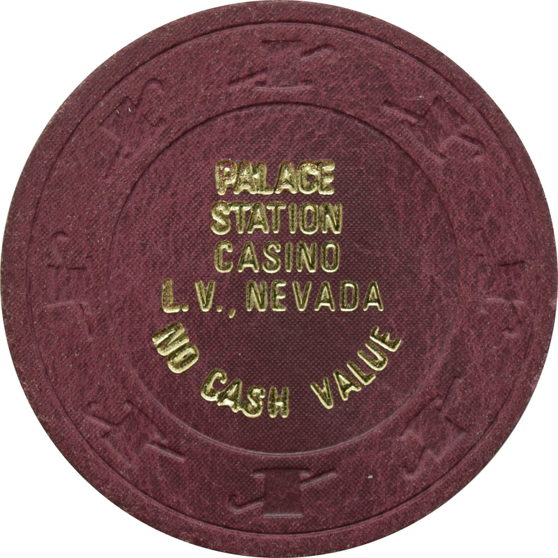 Palace Station Casino Las Vegas Nevada Maroon NCV Chip 1980s