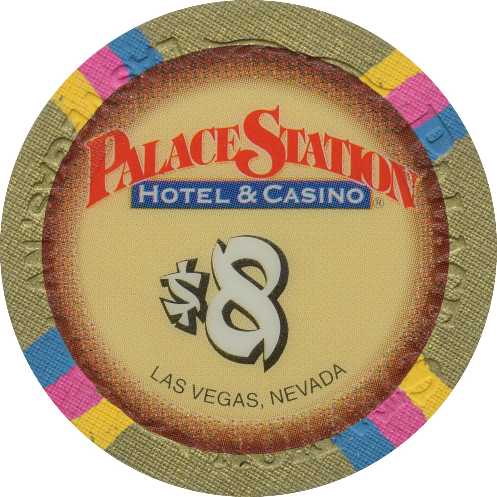 Palace Station Casino Las Vegas Nevada $8 Chip 2001