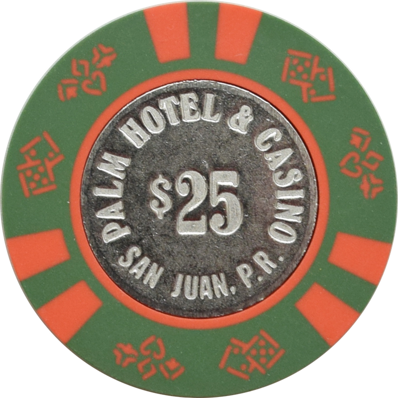 Palm Hotel Casino San Juan Puerto Rico $25 Coin Inlay Chip