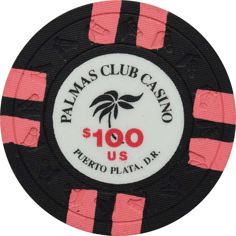 Palmas Club Casino Puerto Plata Dominican Republic $100 Pink Edge Spots Chip