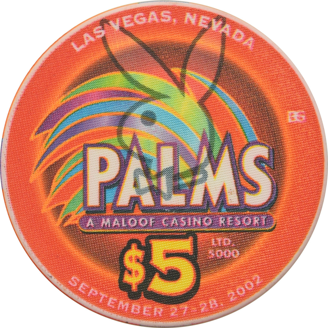 Palms Playboy Club Casino Las Vegas Nevada $5 20 Years of Excitement Chip 2002