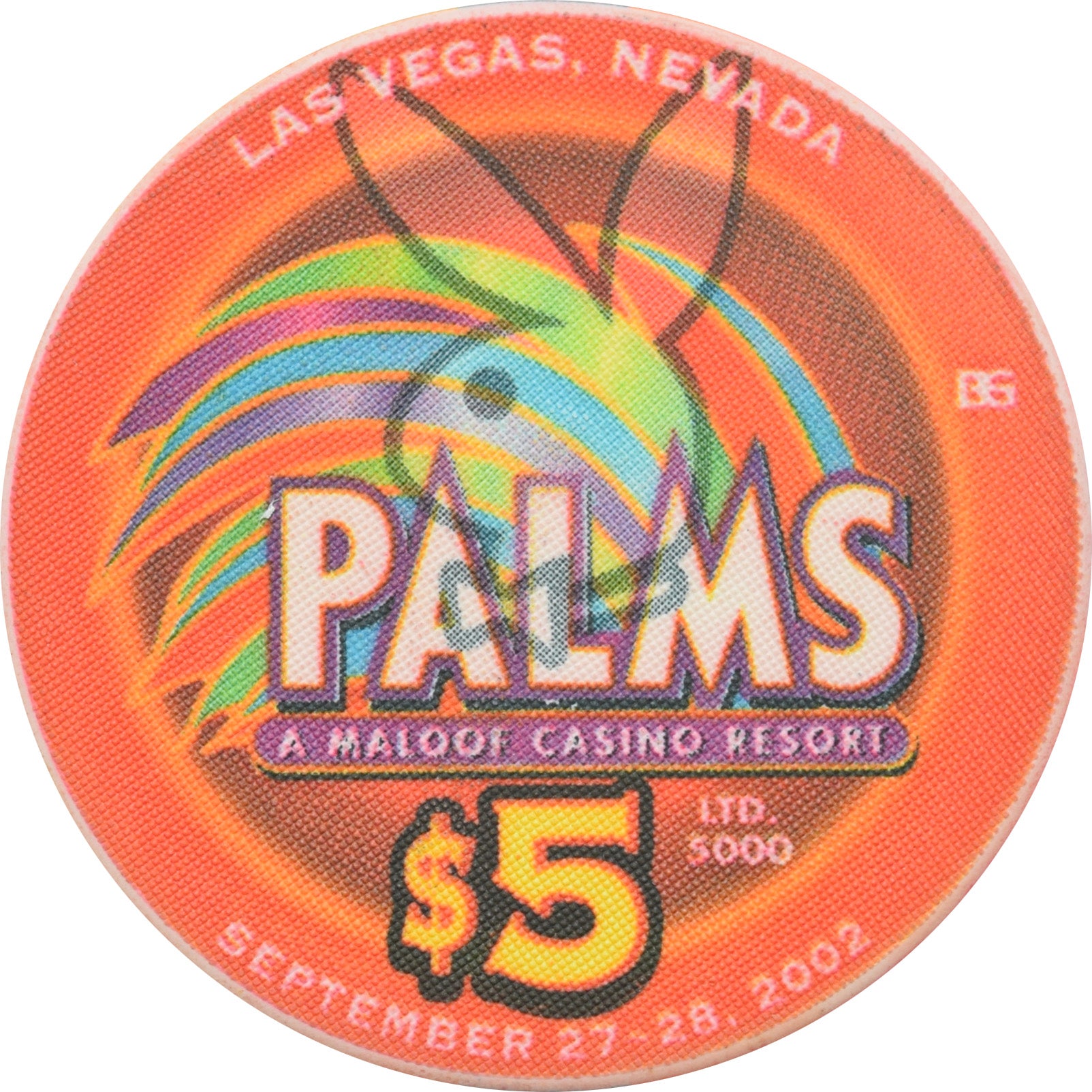 Palms Playboy Club Casino Las Vegas Nevada $5 Dalene Kurtis Smith Chip 2002