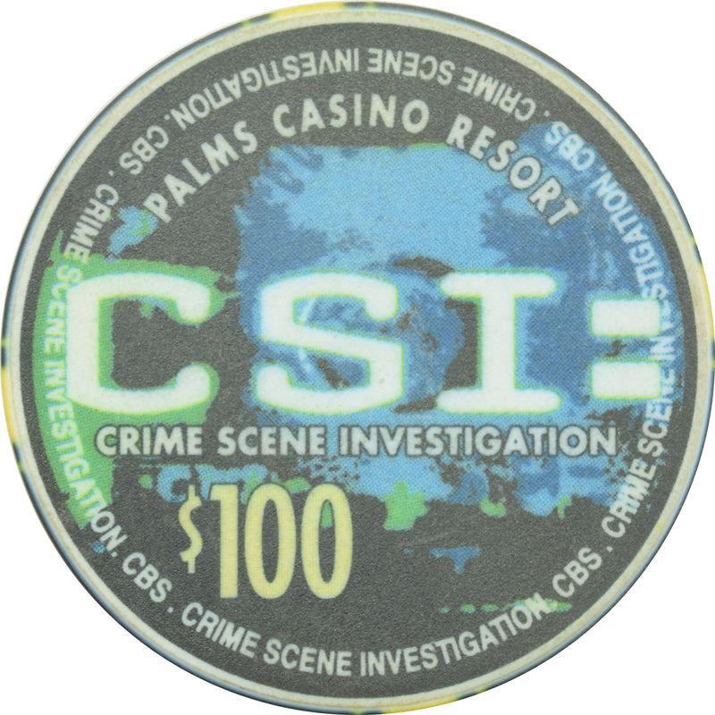 Palms Casino Las Vegas Nevada $100 CSI (Crime Scene Investigation) Chip 2002