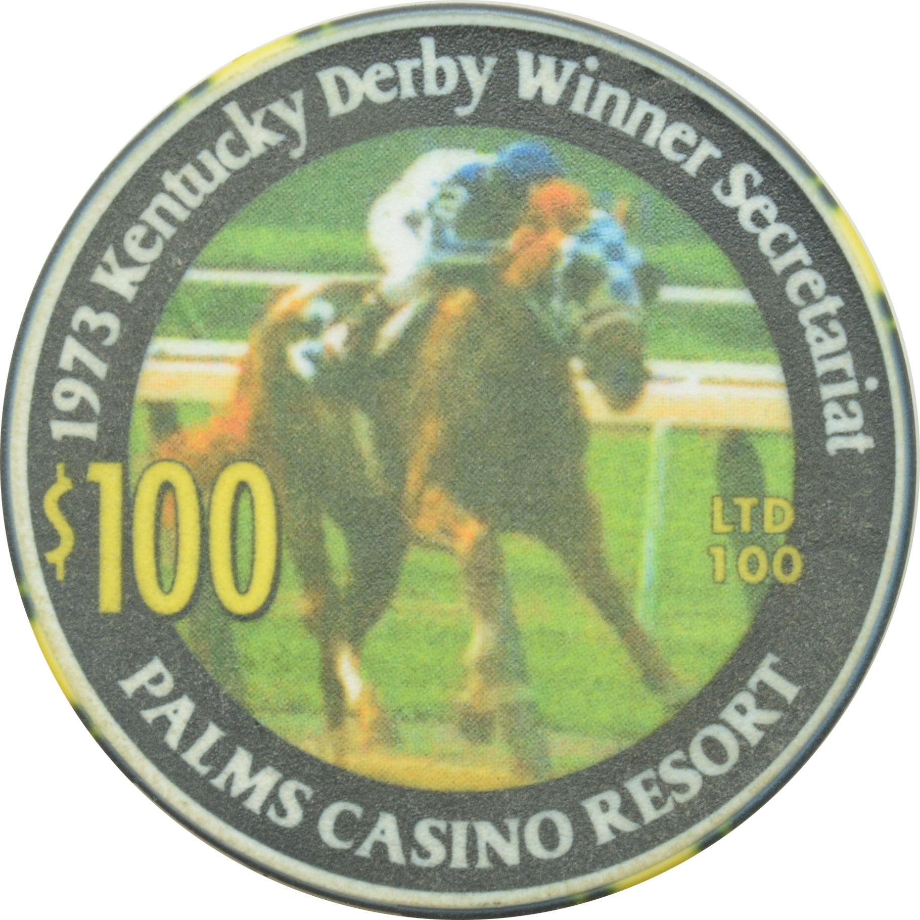 Palms Casino Las Vegas Nevada $100 1973 Kentucky Derby Winner Secretariat Chip 2002