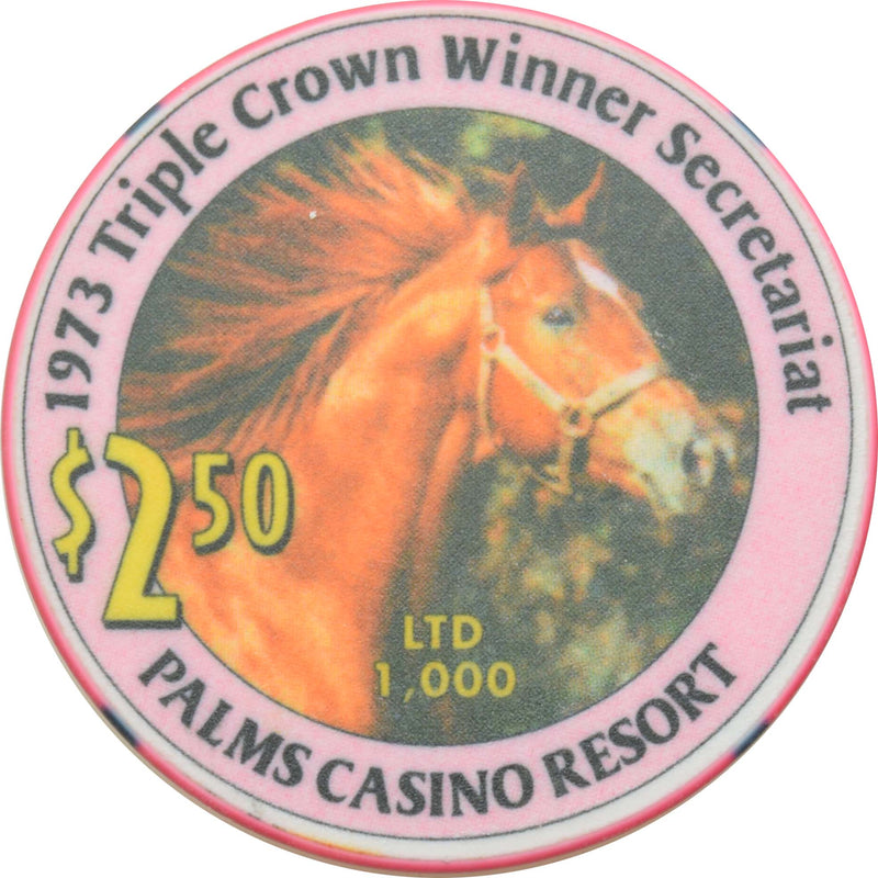 Palms Casino Las Vegas Nevada $2.50 Secretariat Triple Crown Winner 1977 Chip 2002