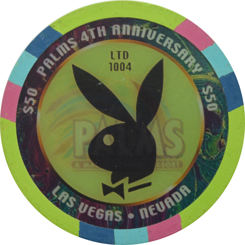 Palms Playboy Club Casino Las Vegas Nevada $50 4th Anniversary Chip 2005 (49mm)