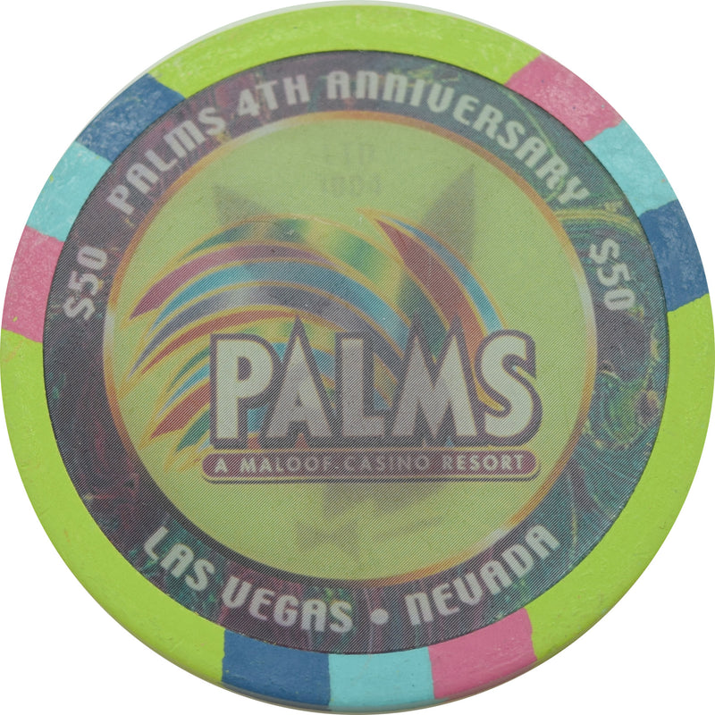 Palms Playboy Club Casino Las Vegas Nevada $50 4th Anniversary Chip 2005 (49mm)