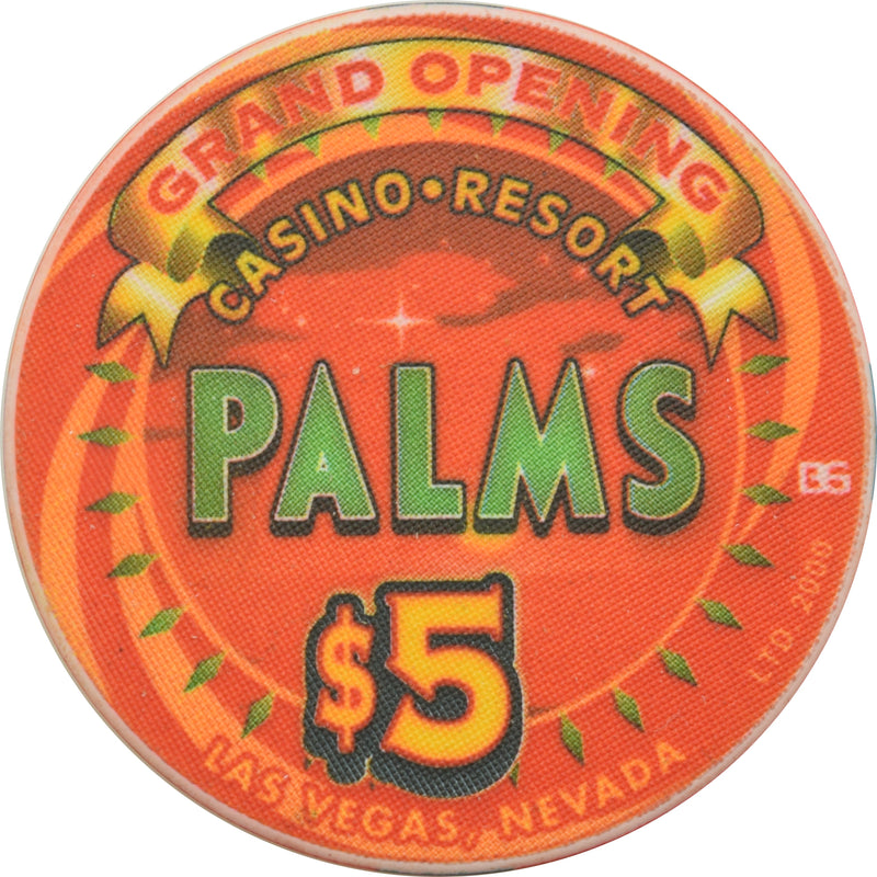 Palms Casino Las Vegas Nevada $5 Grand Opening Chip 2001