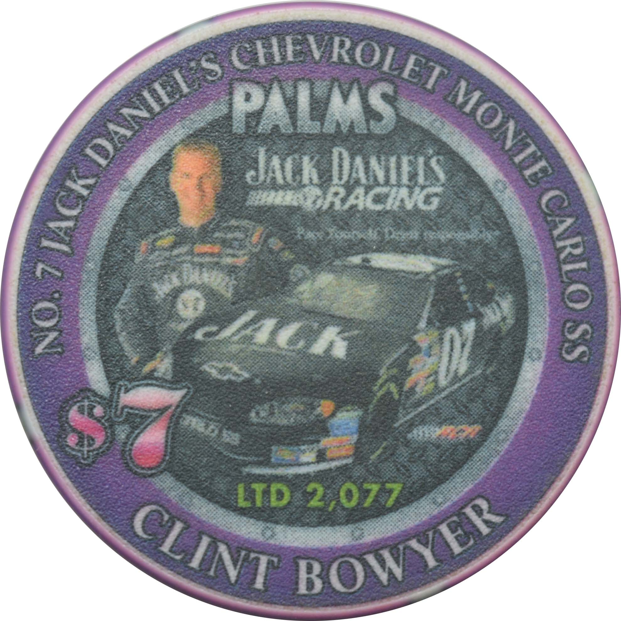 Palms Resort Casino Las Vegas Nevada $7 Jack Daniels Clint Bowyer Racing Chip 2006