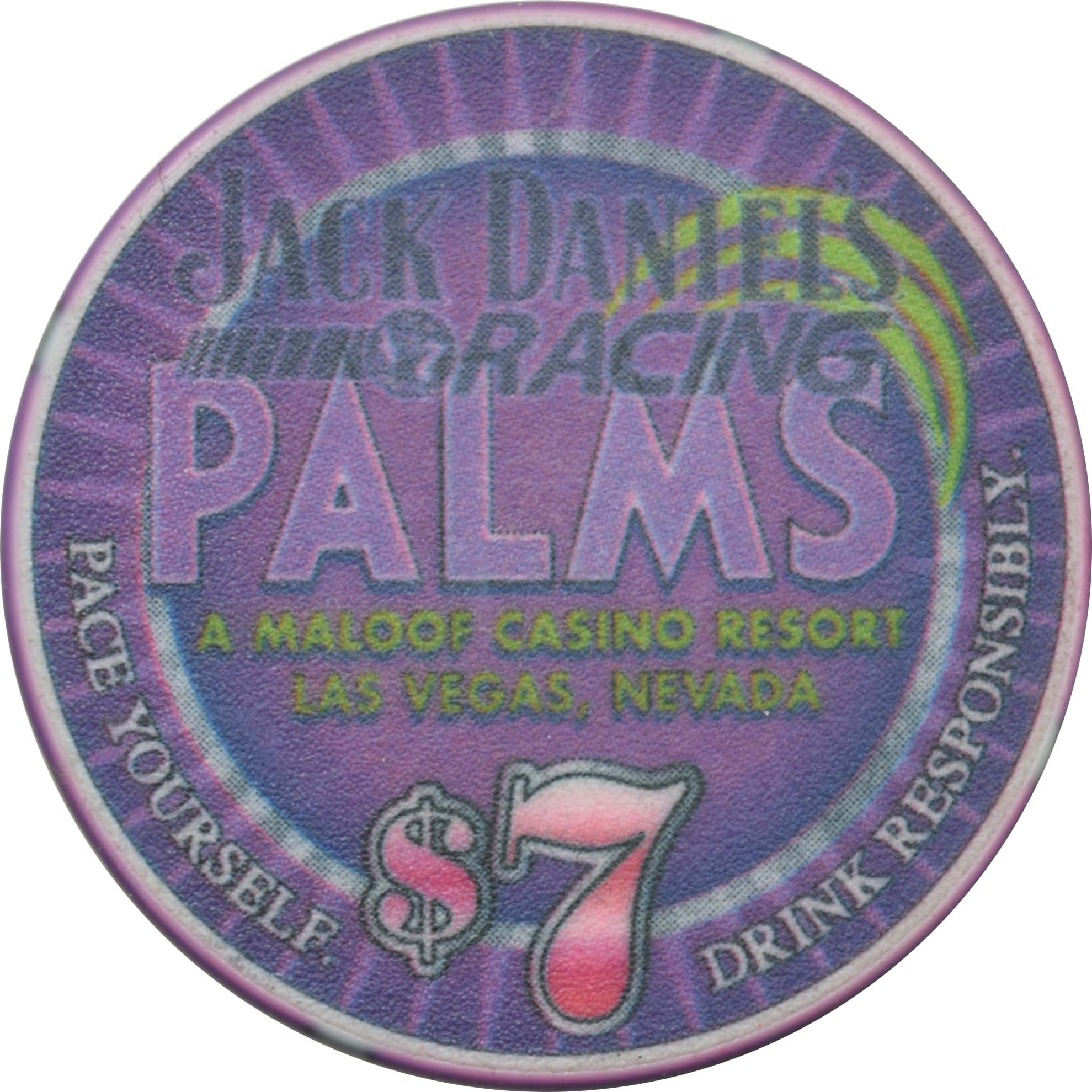 Palms Resort Casino Las Vegas Nevada $7 Jack Daniels Clint Bowyer Racing Chip 2006