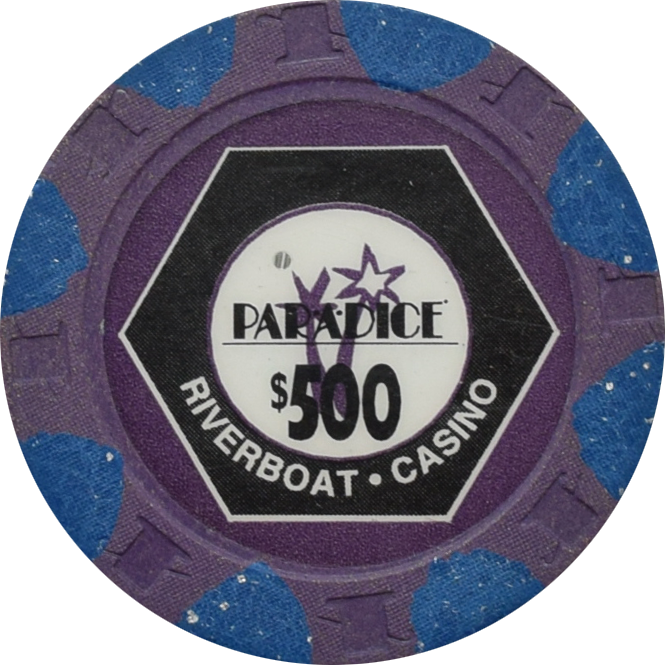 Par-A-Dice Casino East Peoria Illinois $500 Chip 1999