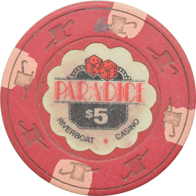 Par-A-Dice Casino East Peoria Illinois $5 Chip