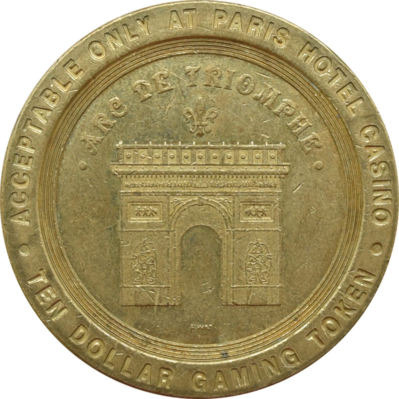 Paris Casino Las Vegas Nevada $10 Arc de Triomphe Token 1999