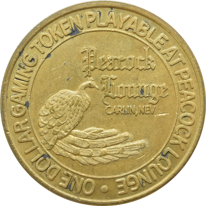 Peacock Lounge Carlin NV $1 Token 1993