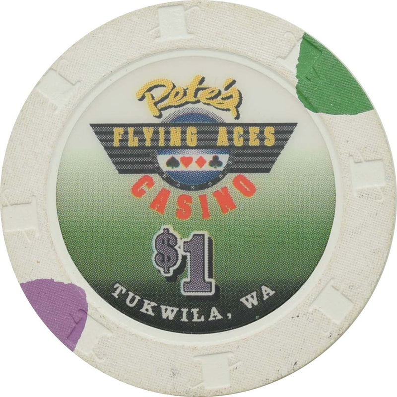 Pete's Flying Aces Casino Tukwila Washington $1 Chip