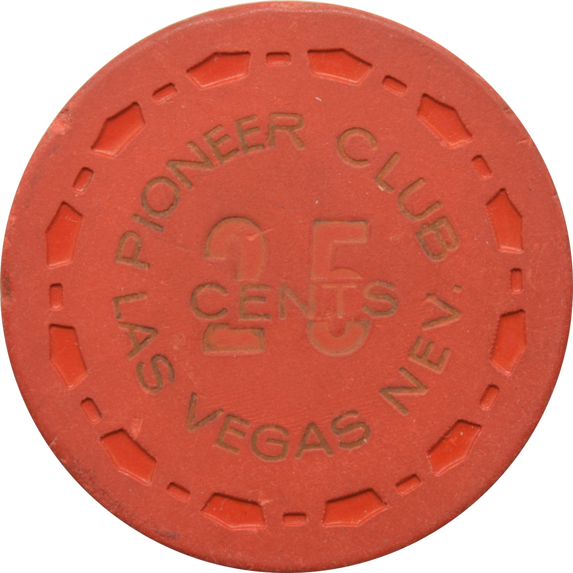 Pioneer Club Casino Las Vegas Nevada 25 Cent Chip 1950s