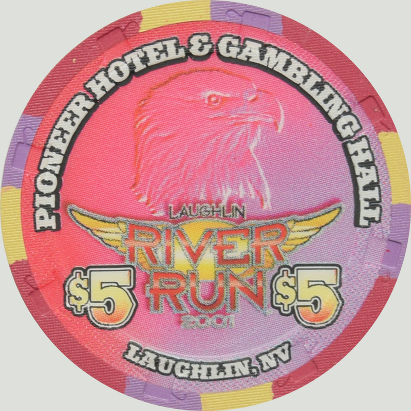 Pioneer Gambling Hall Casino Laughlin Nevada $5 River Run Chip 2001