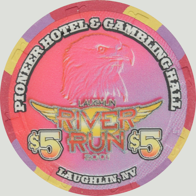 Pioneer Gambling Hall Casino Laughlin Nevada $5 River Run Chip 2001