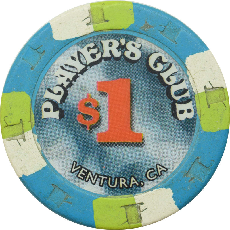 Players Club Casino Ventura California $1 RHC Chip