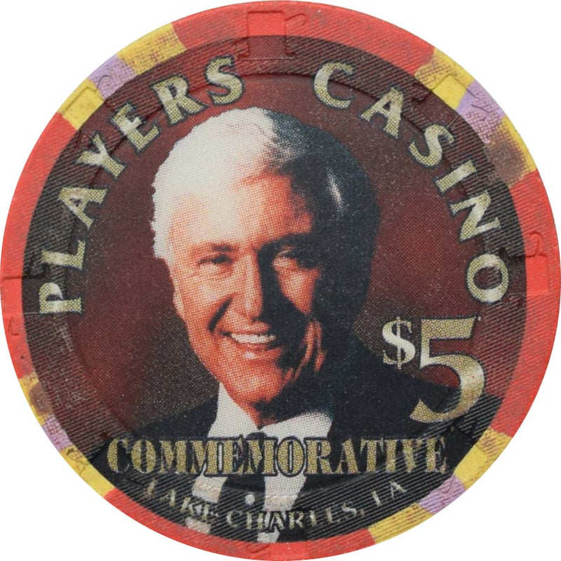 Players Island Casino Lake Charles Louisiana $5 Merv Griffin Chip