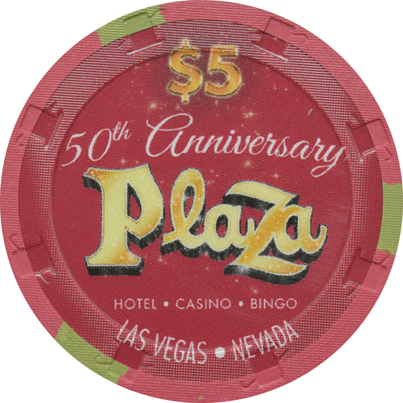 Plaza Casino Las Vegas Nevada $5 50th Anniversary Chip 2021